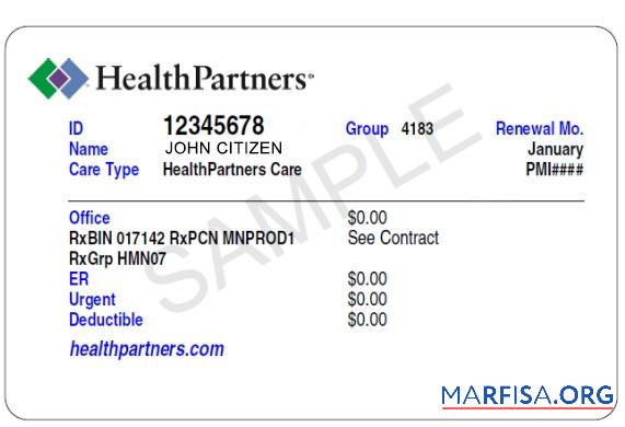 Realistic USA HealthPartners health insurance card download for verification